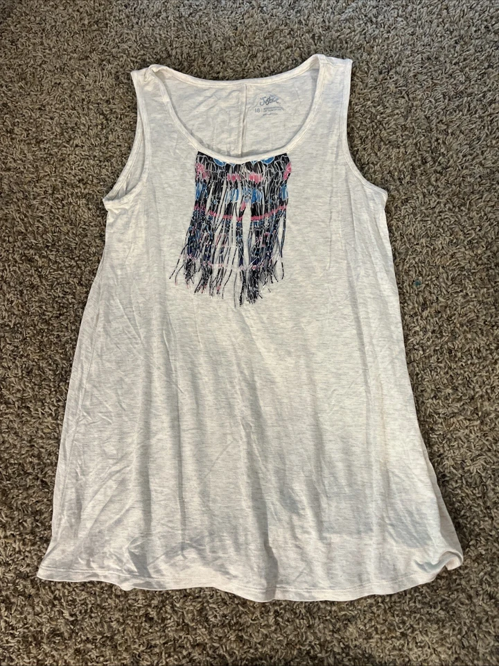 Justice Girls Flowy Tassel Tank Size 18 - Image 1 of 4