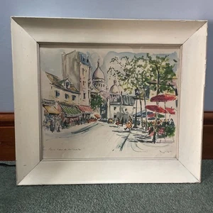 Framed vintage Puillery Le Sacre Coeur de Montmartre, Paris, print 19.5” x 17” - Picture 1 of 14