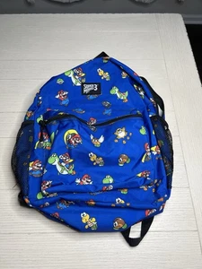 "Mochila Super Mario 3 para niños estampada azul Nintendo 14""" - Imagen 1 de 5
