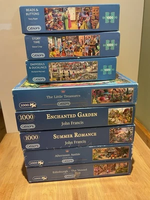 8 X 1000 Piece Gibsons Jigsaw Bundle Job Lot  - Unchecked - Image 1 of 4