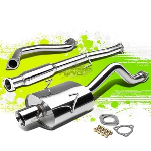 J2 3.5"ROLLED TIP MUFFLER PERFORMANCE CATBACK EXHAUST FOR 94-01 GSR/TYPE-R DB DC - Picture 1 of 5