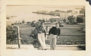 Snapshot Vintage Photo Man Teen Boy Golf Course Note Writing Lake Huron Fort - Picture 1 of 6