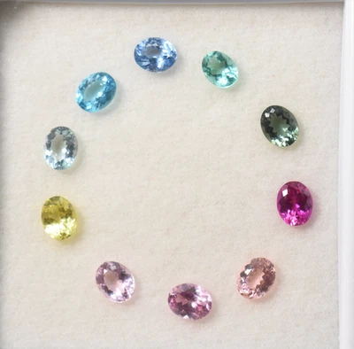 Lab Multi Sapphire Flawless Oval Cut Gemstone Set Lab Corundum Gemstone - Image 1 of 4