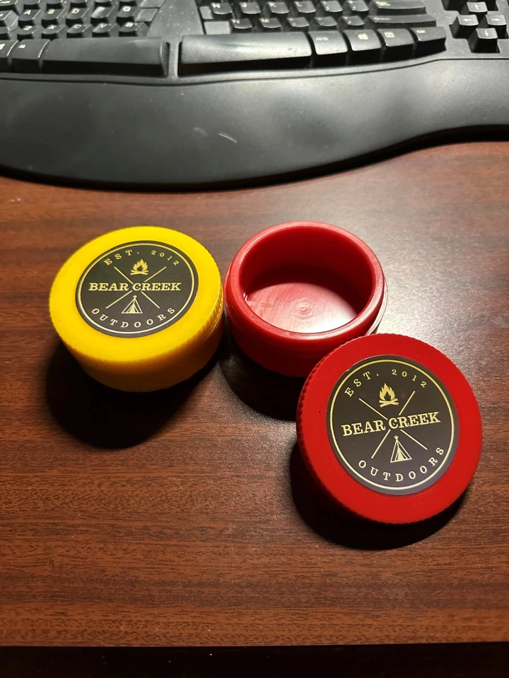 2 PK Insulated Bait Puck Wax Worm Ice Fishing Storage Mousies Tungsten Jigs