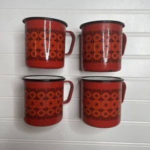 Arabia Lintu Kaj franck Lot 4 enamel mugs cup vintage finel made in finland bird - Bild 1 von 5