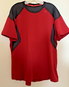 Lululemon mens short sleeve athletic top size XL red gray pocket with zip R3-O8 - Picture 1 of 5