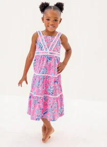 Lilly Pulitzer Girls Mini Pollie Midi Dress - Rousseau Pink, Pick Size - Picture 1 of 7