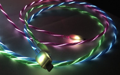 CANDY FLOW LIGHT-UP 3FT LED USB charger cable...