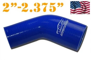 4PLY Silicone 45 Degree Elbow Joiner Turbo Hose 51mm - 60mm 2"- 2 3/8" Blue - Foto 1 di 6