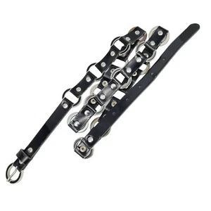Cinturón sección de cuero con patente italiana negra Antoniazzi Firenze tono plata ancho XL - Imagen 1 de 12