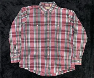 Camisa abotonada de franela a cuadros roja vintage LL Bean para hombre talla grande hecha en EE. UU. - Imagen 1 de 8