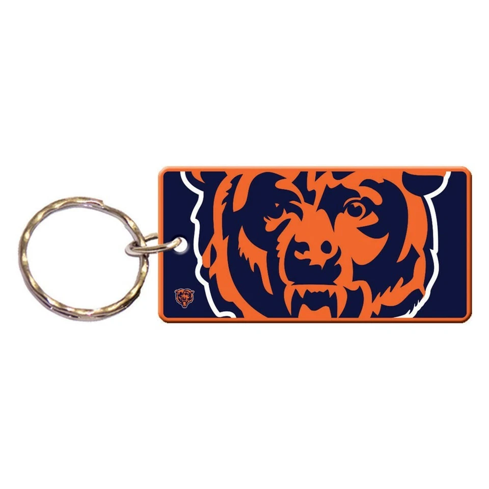 CHICAGO BEARS MEGA RECTANGLE ACRYLIC KEY RING NEW WINCRAFT - Image 1 of 1