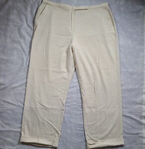 Norton McNaughton Women's Stretch Dress Pants Size 18W Off White Straight Leg