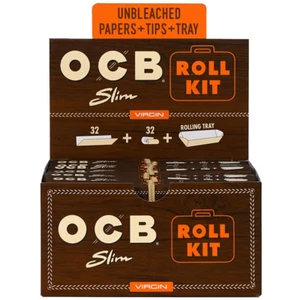 😊OCB✨20 KITS🔥 DE ROLLO PAPELES DE LIAR SIN BLANQUEAR + PUNTAS + BANDEJA💕💥 SLIM VIRGIN🌟 - Imagen 1 de 7