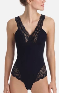 Commando L48736 Womens Black Smooth Shaping Lace Trim Bodysuit Size XL - Picture 1 of 3