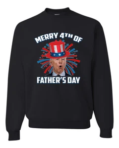 Joe Biden Merry 4th Of Father's Day Funny 4th of July Unisex Crewneck Sweatshirt - Picture 1 of 23