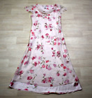 Y2K Coldwater Creek Blumenmuster Schal Kleid Vintage 2000er Jahre Flatterärmel