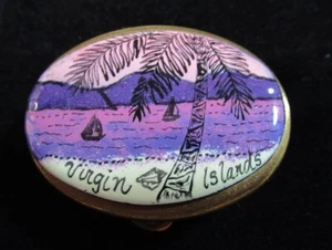 04 Pillendose Reisedenken von Jungferninseln emailliert Bayview - Bild 1 von 4