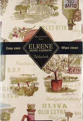 Manteles de vinilo con respaldo de franela de olivar toscano 52 x 90 oblongos Foto 1 de 3