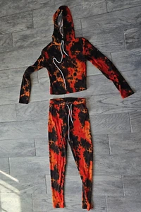 Girl's AQ Sport Hooded Sweat Suit 2PC Size Small Tie Dye Top & Pants Athletic - Picture 1 of 18
