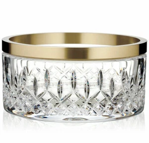 Waterford Crystal Lismore Reflection Bowl 8" Gold Band Clear #40027191 NEW - Picture 1 of 6