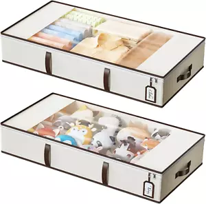 under Bed Storage Containers, 24L Closet Organizers and Storage Bins, 2 Pack Fol - Picture 1 of 7