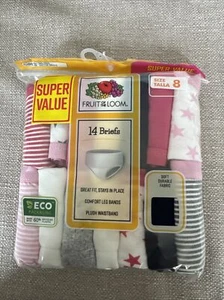 Girls Fruit Of The Loom Multicolor Briefs 14 pack Size 8 NEW! - Picture 1 of 2