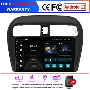 9" 64GB Android 12 Screen CarPlay GPS Car Stereo For Mitsubishi Mirage 2012-2018 - Picture 1 of 21