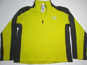 The North Face Youth Boy Size S Fleece Shirt Yellow/Black 1/2 Zip High Neck Log - Picture 1 of 6