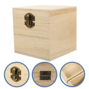 4pcs Multi-use Unfinished Small Wooden Boxes Wood Boxes Small Wood Box - Picture 1 of 12