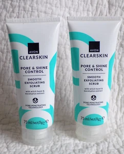 AVON 2 x EXFOLIANTES FACIALES EXFOLIANTES SUAVES CONTROL DE POROS Y BRILLO 75 ml cada uno - Imagen 1 de 9