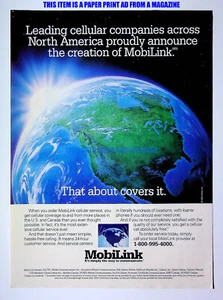 MobiLink Cellular Phone Service 1993 Trade Print Magazine Ad Poster ADVERT - Picture 1 of 2
