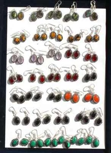 Pendientes al por mayor múltiples, pendientes enchapados en plata 925 hechos a mano, pendientes de cristal ~ - Imagen 1 de 3