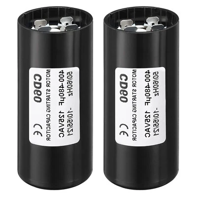 2 Pack Motor Start Capacitor 400-480uF/Mfd 125V 50/60Hz CD60 Run Capacitor Motor - Image 1 of 4
