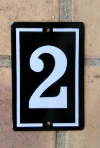 PLAQUE EMAILLEE NUMERO DE RUE EMAIL VERITABLE N° MAISON N°2 NOIR FAB. EN FRANCE - Picture 1 of 1