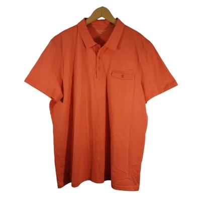 Структура рубашка-поло оранжевый короткий рукав гольф карман мужской размер XXL  - Изображение 1 из 4