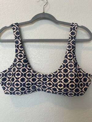 Tori Praver Geometric Blush Blue Bralette Bikini Top Size Large Padded $98 - Image 1 of 4