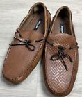 Dune London Shoes Tan Boston Slip-on Leather Loafers Moccasin Boat UK 10 EUR 44