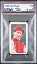 1939 R. & J. Hill Ltd. Celebrities Of Sport Gordon Richards #31 PSA 5 EX Vintage