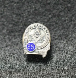 Alfiler de solapa de ley vintage Grand Lodge of CT Mason 25 años, tornillo posterior -- 3947 - Imagen 1 de 4