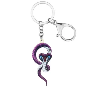 Halloween Acrylic Cobra Snake Keychains Car Key Ring Gift Animals Charms Jewelry - Picture 1 of 10