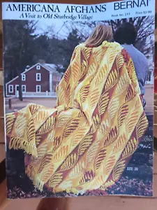 1974 Bernat Americana Afghans Visit To Old Sturbridge Village Knit Book 211-VTG - Picture 1 of 6