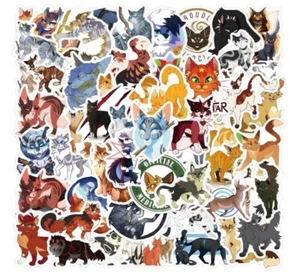60 Pcs Warrior Cats Stickers Vinyl Waterproof Decals for Laptop Water Bottles - Picture 1 of 3