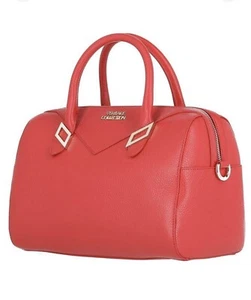 Versace Collection RARE Red Pebbled Leather Top Handle & Shoulder Strap Satchel - Picture 1 of 24