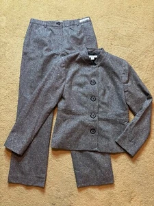 Pendleton Gray Speckled Wool Silk 2 Piece Pant Career Suit Jacket Blazer 10P - Picture 1 of 12