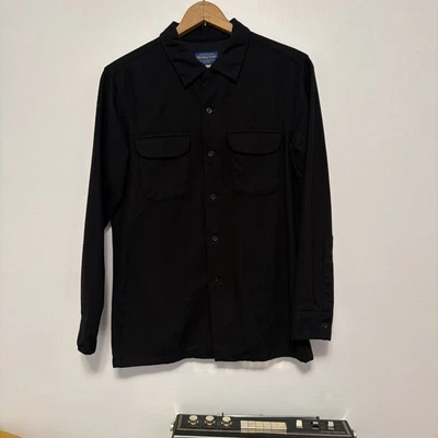 Pendleton Original Board Shirt BLACK 100% Wool Button Down Men’s Size M VTG - Image 1 of 4