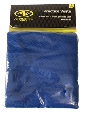 Athletic Works Practice Vest 1 Black & 1 Blue Youth Size New in Package Sealed - Image 1 of 4