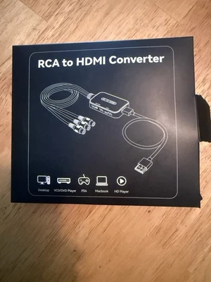 Adaptador convertidor RCA a HDMI AV 1080P para TV audio video compuesto CVBS AV2HDMI Foto 1 de 2