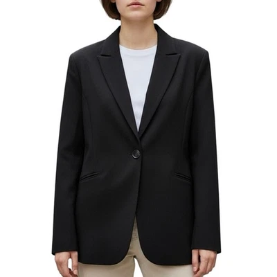 Saks Five Avenue Blazer Lana Negro Botón Único Vintage De Colección Mujer 8 SAKS Foto 1 de 4