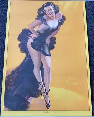 Grande Magnífico Vintage Estampado Rolf Armstrong Senorita Bailarina Pin Up Encore""29 x 20 Foto 1 de 4